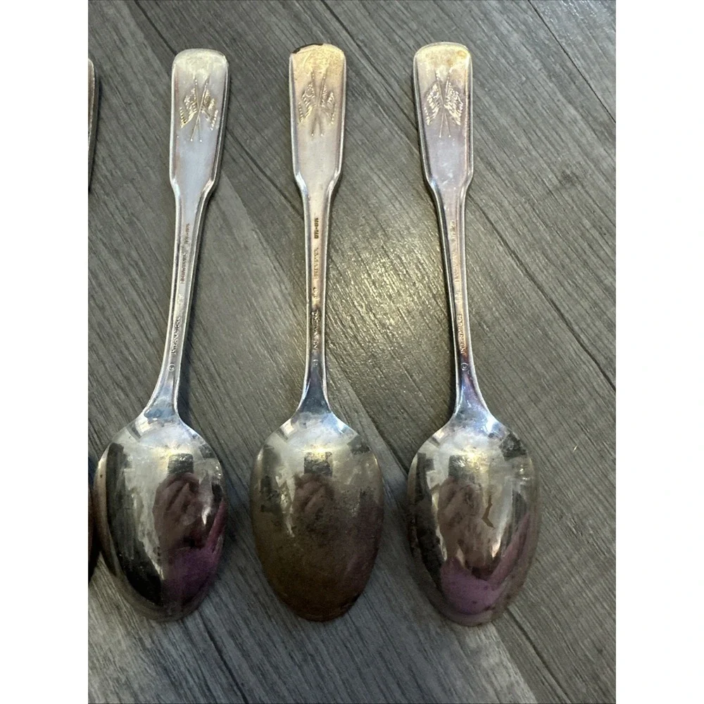International 1776-1976 Bicentennial Silver-plated Spoons Lot Of 9